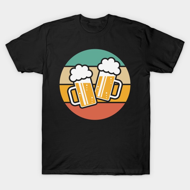 2 Clinking Beer Glasses For A Cheer! (Sun / 5C) T-Shirt by MrFaulbaum